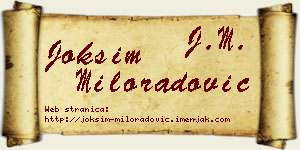 Joksim Miloradović vizit kartica